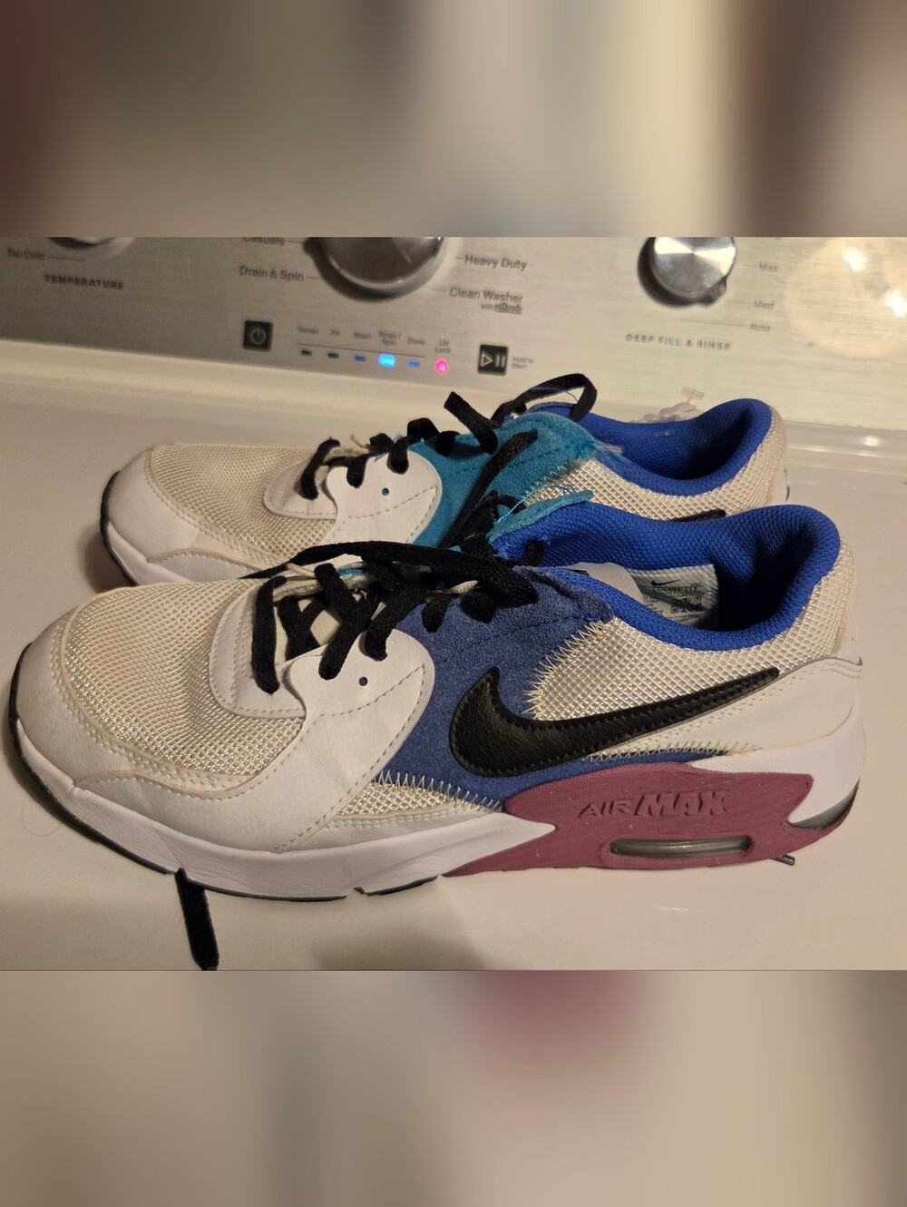 Nike Kids White, Blue and Pink Air Max-Style Sneakers